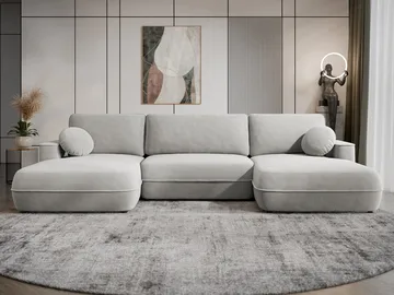 Uppland Bäddsoffa Dubbeldivan 5-sits - Grå - Möbler - Soffa - Bäddsoffa - U bäddsoffa