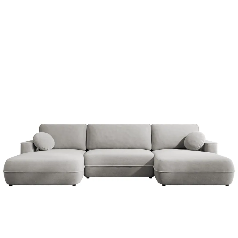 Uppland Bäddsoffa Dubbeldivan 5-sits, Ljusgrå
