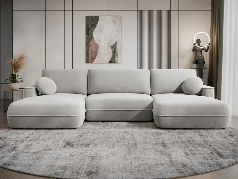 Uppland Bäddsoffa Dubbeldivan 5-sits - Ljusgrå - Möbler - Soffa - Bäddsoffa - U bäddsoffa