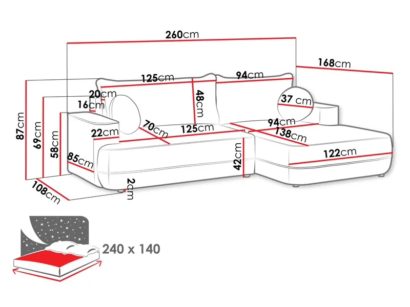 Uppland Bäddsoffa med Divan 3-sits - Vit - Möbler - Soffa - Bäddsoffa - Bäddsoffa divan