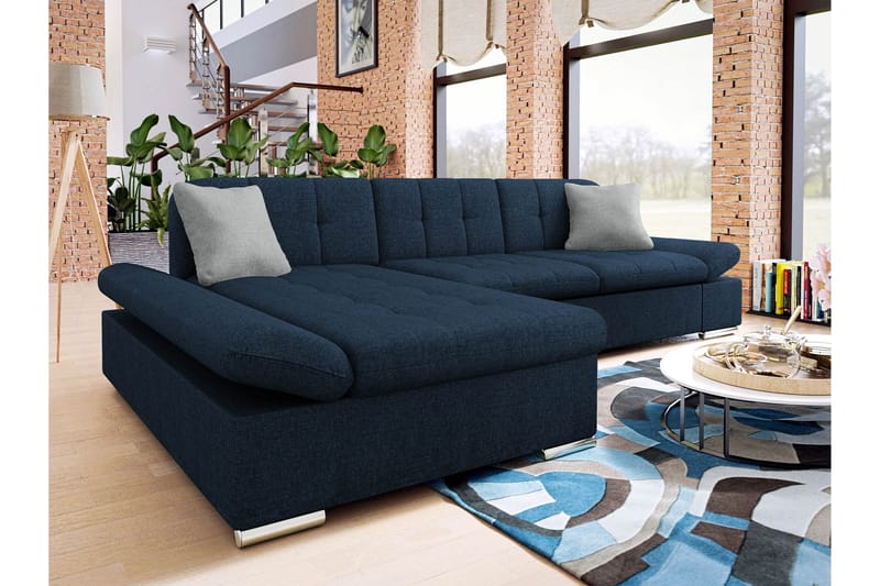 Vananda Soffa med Divan 3-sits - Marinblå - Möbler - Soffa - Bäddsoffa - Bäddsoffa divan