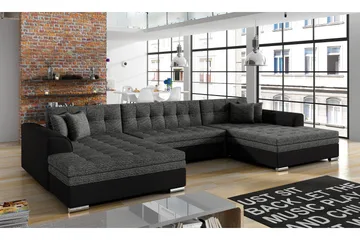 Ventolia Hörnbäddsoffa Universal - Grå/Svart - Möbler - Soffa - Bäddsoffa - U bäddsoffa