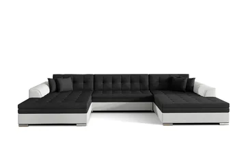 Ventolia Hörnbäddsoffa Universal - Svart/Vit - Möbler - Soffa - Bäddsoffa - U bäddsoffa