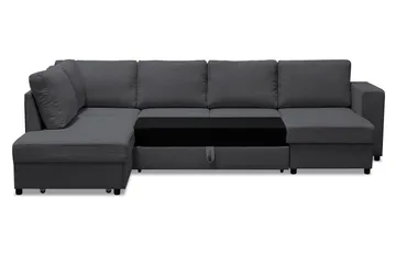 Verona U-bäddsoffa med Divan Höger - Mörkgrå - Möbler - Soffa - Bäddsoffa - Bäddsoffa divan
