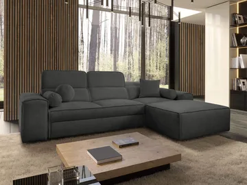 Vitoran 3-sits Bäddsoffa med Divan Högervänd - Antracit - Möbler - Soffa - Bäddsoffa - Framåtbäddad bäddsoffa