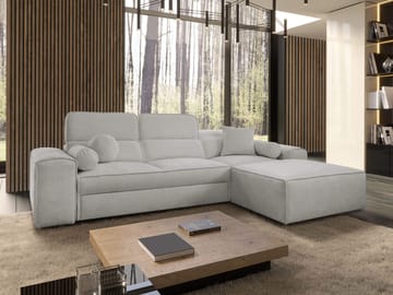 Vitoran 3-sits Bäddsoffa med Divan Högervänd - Ljusgrå - Möbler - Soffa - Bäddsoffa - Framåtbäddad bäddsoffa