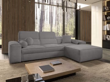 Vitoran 3-sits Bäddsoffa med Divan Högervänd - Mörkgrå - Möbler - Soffa - Bäddsoffa - Framåtbäddad bäddsoffa