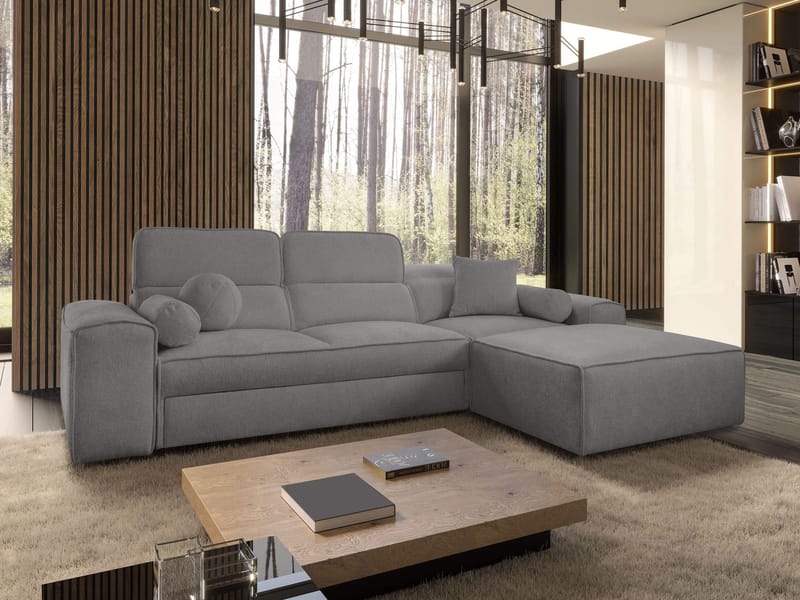 Vitoran 3-sits Bäddsoffa med Divan Högervänd - Mörkgrå - Möbler - Soffa - Bäddsoffa - Framåtbäddad bäddsoffa