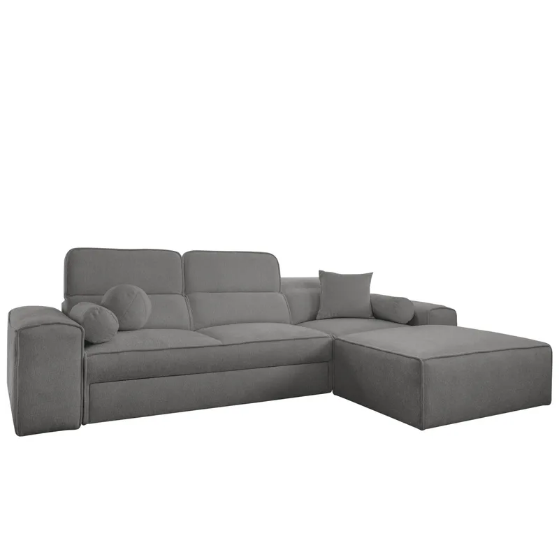 Vitoran 3-sits Bäddsoffa med Divan Högervänd - Mörkgrå - Möbler - Soffa - Bäddsoffa - Framåtbäddad bäddsoffa