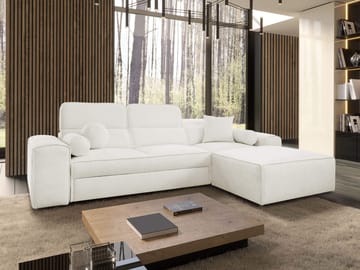 Vitoran 3-sits Bäddsoffa med Divan Högervänd - Vit - Möbler - Soffa - Bäddsoffa - Framåtbäddad bäddsoffa
