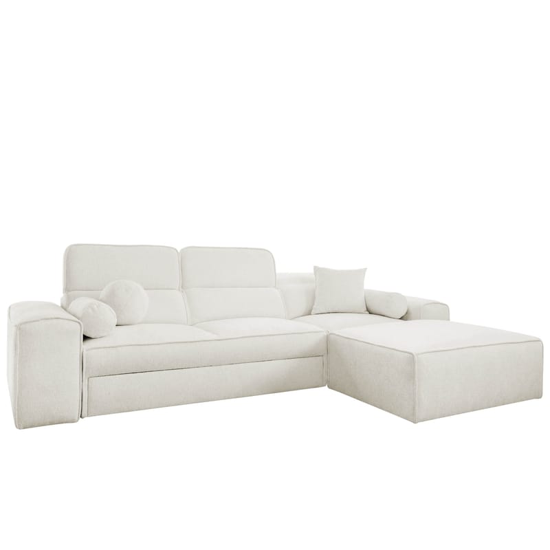 Vitoran 3-sits Bäddsoffa med Divan Högervänd - Vit - Möbler - Soffa - Bäddsoffa - Framåtbäddad bäddsoffa