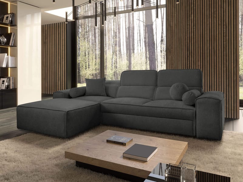 Vitoran 3-sits Bäddsoffa med Divan Vänstervänd - Antracit - Möbler - Soffa - Bäddsoffa - Framåtbäddad bäddsoffa