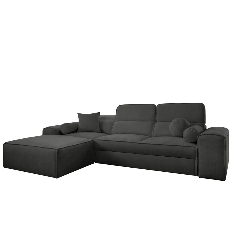 Vitoran 3-sits Bäddsoffa med Divan Vänstervänd - Antracit - Möbler - Soffa - Bäddsoffa - Framåtbäddad bäddsoffa