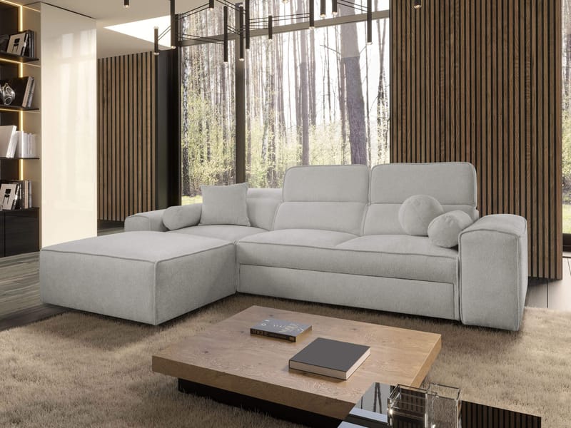 Vitoran 3-sits Bäddsoffa med Divan Vänstervänd - Ljusgrå - Möbler - Soffa - Bäddsoffa - Framåtbäddad bäddsoffa