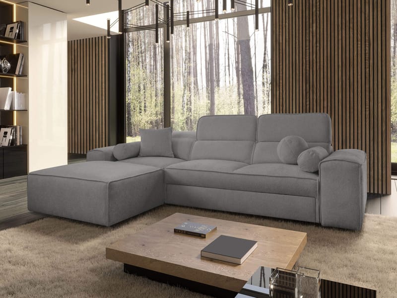 Vitoran 3-sits Bäddsoffa med Divan Vänstervänd - Mörkgrå - Möbler - Soffa - Bäddsoffa - Framåtbäddad bäddsoffa