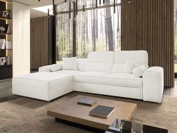 Vitoran 3-sits Bäddsoffa med Divan Vänstervänd - Vit - Möbler - Soffa - Bäddsoffa - Framåtbäddad bäddsoffa
