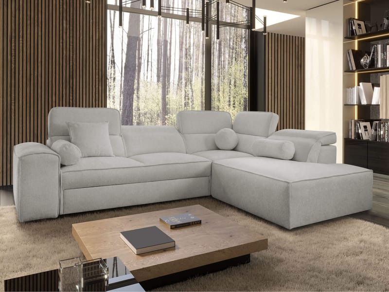 Vitoran 3-sits Bäddsoffa med Schäslong Högervänd - ljusgrå - Möbler - Soffa - Bäddsoffa - Hörnbäddsoffa