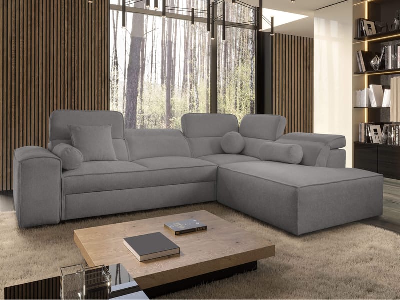 Vitoran 3-sits Bäddsoffa med Schäslong Högervänd - mörkgrå - Möbler - Soffa - Bäddsoffa - Hörnbäddsoffa