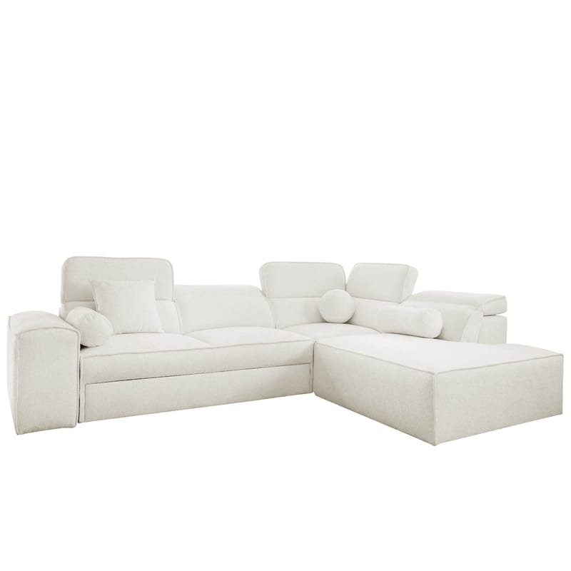 Vitoran 3-sits Bäddsoffa med Schäslong Högervänd - vit - Möbler - Soffa - Bäddsoffa - Hörnbäddsoffa