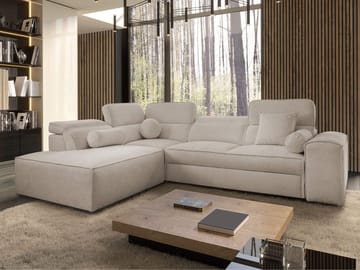 Vitoran 3-sits Bäddsoffa med Schäslong Vänstervänd - beige - Möbler - Soffa - Bäddsoffa - Hörnbäddsoffa