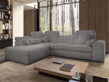 Vitoran 3-sits Bäddsoffa med Schäslong Vänstervänd - mörkgrå - Möbler - Soffa - Bäddsoffa - Hörnbäddsoffa
