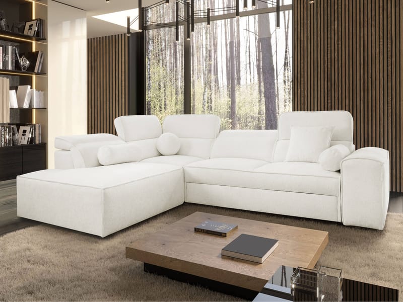 Vitoran 3-sits Bäddsoffa med Schäslong Vänstervänd - vit - Möbler - Soffa - Bäddsoffa - Hörnbäddsoffa