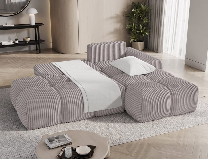 Vittario 3-sits Bubblig Bäddsoffa med Divan och förvaring Höger - Modullo 03 - Möbler - Soffa - Bäddsoffa - Bäddsoffa divan