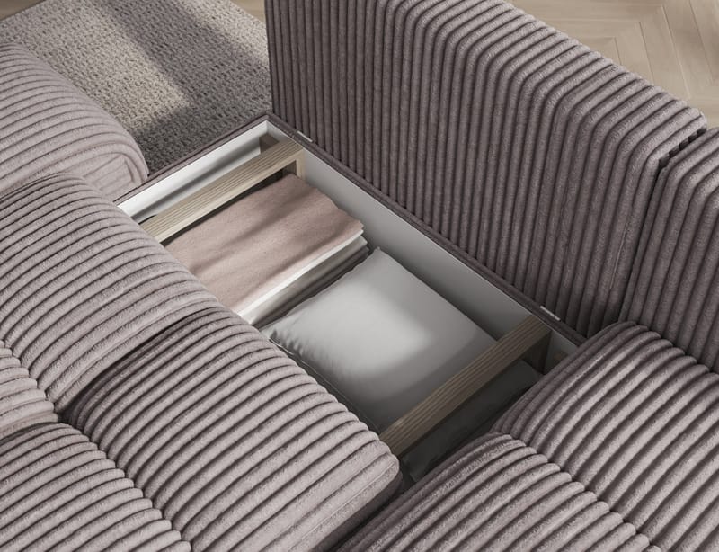 Vittario 3-sits Bubblig Bäddsoffa med Divan och förvaring Höger - Modullo 03 - Möbler - Soffa - Bäddsoffa - Bäddsoffa divan