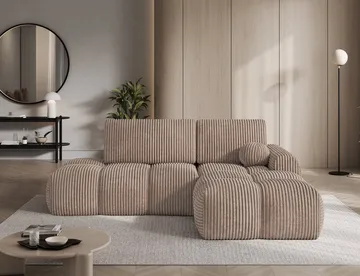 Vittario 3-sits Bubblig Bäddsoffa med Divan och förvaring Höger - Modullo 20 - Möbler - Soffa - Bäddsoffa - Hörnbäddsoffa