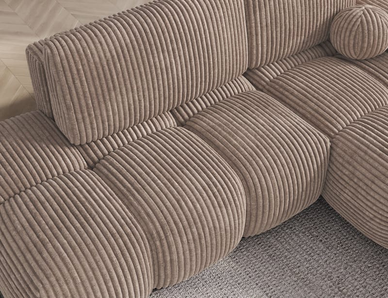 Vittario 3-sits Bubblig Bäddsoffa med Divan och förvaring Höger - Modullo 20 - Möbler - Soffa - Bäddsoffa - Hörnbäddsoffa