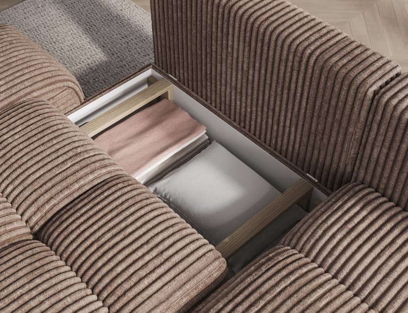 Vittario 3-sits Bubblig Bäddsoffa med Divan och förvaring Höger - Modullo 20 - Möbler - Soffa - Bäddsoffa - Hörnbäddsoffa