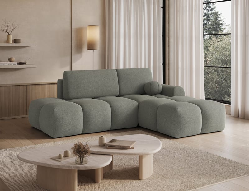 Vittario 3-sits Bubblig Bäddsoffa med Divan och förvaring Höger - Xillar 100 - Möbler - Soffa - Bäddsoffa - Bäddsoffa längsbäddad