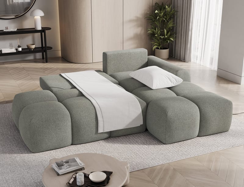 Vittario 3-sits Bubblig Bäddsoffa med Divan och förvaring Höger - Xillar 100 - Möbler - Soffa - Bäddsoffa - Bäddsoffa längsbäddad