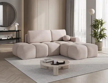 Vittario 3-sits Bubblig Bäddsoffa med Divan och förvaring Höger - Xillar 20 - Möbler - Soffa - Bäddsoffa - Hörnbäddsoffa