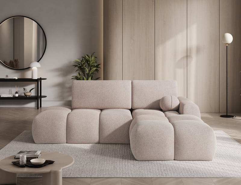 Vittario 3-sits Bubblig Bäddsoffa med Divan och förvaring Höger - Xillar 20 - Möbler - Soffa - Bäddsoffa - Hörnbäddsoffa