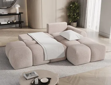 Vittario 3-sits Bubblig Bäddsoffa med Divan och förvaring Höger - Xillar 20 - Möbler - Soffa - Bäddsoffa - Hörnbäddsoffa