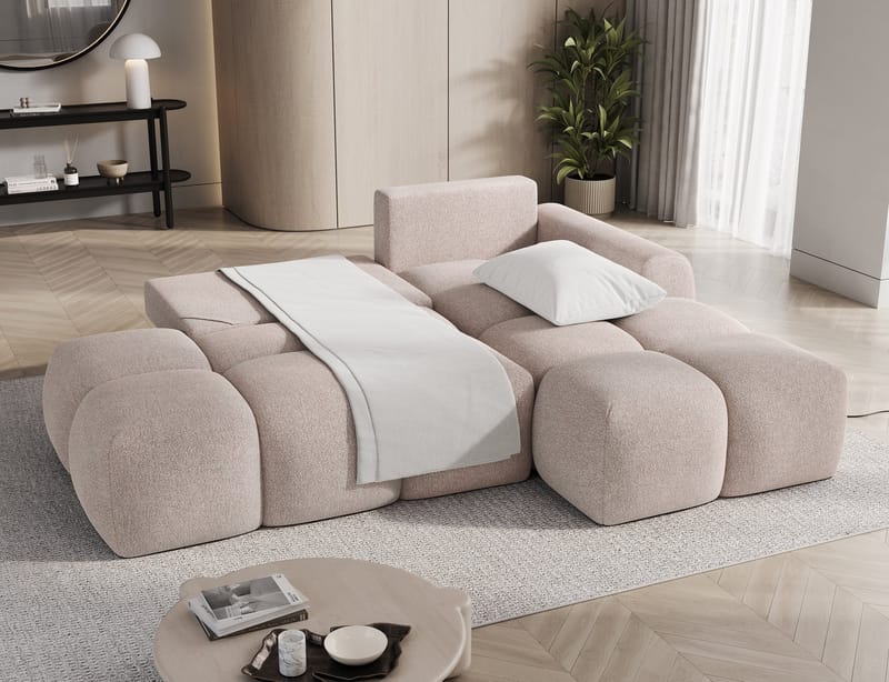 Vittario 3-sits Bubblig Bäddsoffa med Divan och förvaring Höger - Xillar 20 - Möbler - Soffa - Bäddsoffa - Hörnbäddsoffa