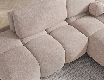 Vittario 3-sits Bubblig Bäddsoffa med Divan och förvaring Höger - Xillar 20 - Möbler - Soffa - Bäddsoffa - Hörnbäddsoffa