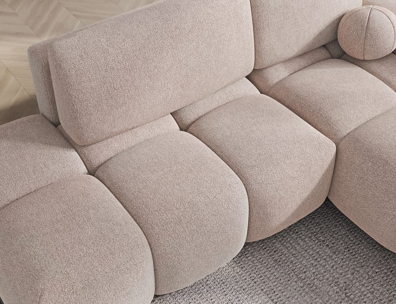 Vittario 3-sits Bubblig Bäddsoffa med Divan och förvaring Höger - Xillar 20 - Möbler - Soffa - Bäddsoffa - Hörnbäddsoffa