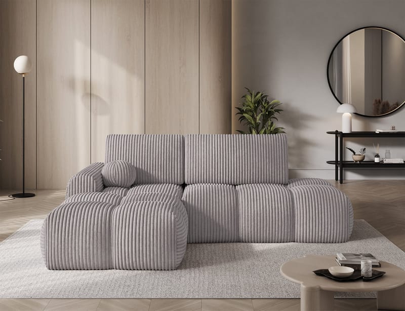 Vittario 3-sits Bubblig Bäddsoffa med Divan och förvaring Vänster - Modullo 03 - Möbler - Soffa - Bäddsoffa - Bäddsoffa längsbäddad
