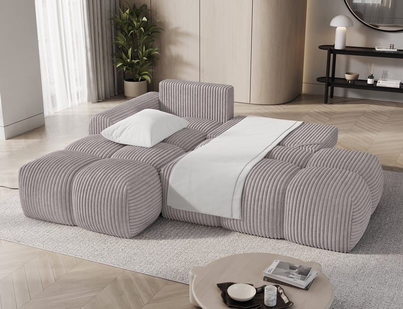 Vittario 3-sits Bubblig Bäddsoffa med Divan och förvaring Vänster - Modullo 03 - Möbler - Soffa - Bäddsoffa - Bäddsoffa längsbäddad