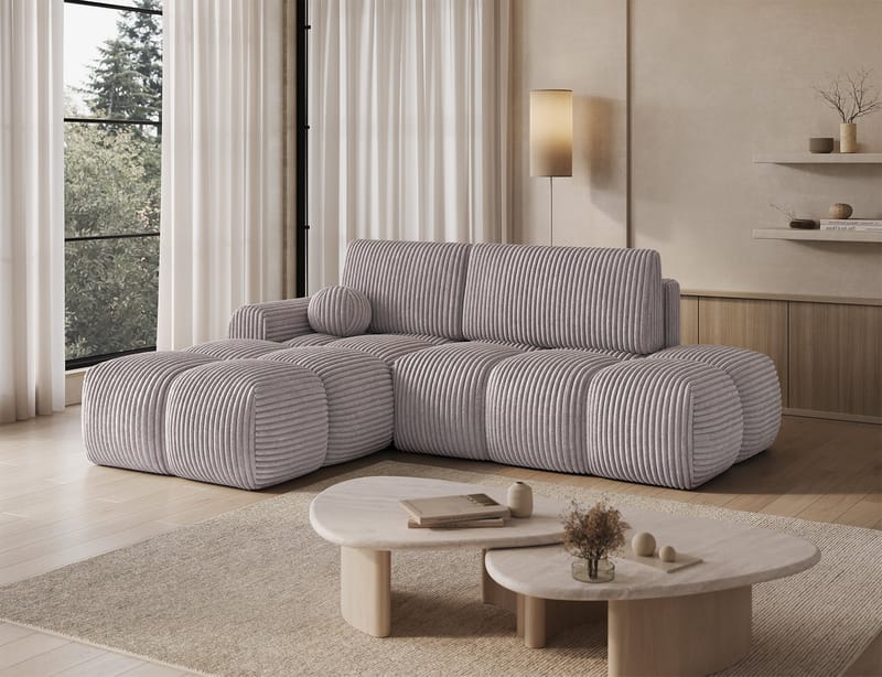 Vittario 3-sits Bubblig Bäddsoffa med Divan och förvaring Vänster - Modullo 03 - Möbler - Soffa - Bäddsoffa - Bäddsoffa längsbäddad