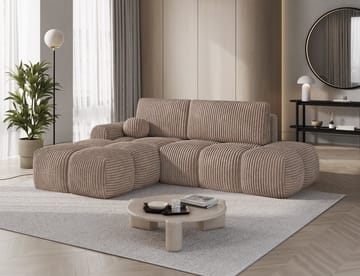 Vittario 3-sits Bubblig Bäddsoffa med Divan och förvaring Vänster - Modullo 20 - Möbler - Soffa - Bäddsoffa - Bäddsoffa divan
