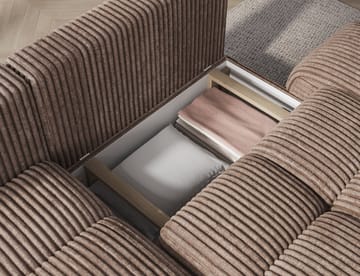 Vittario 3-sits Bubblig Bäddsoffa med Divan och förvaring Vänster - Modullo 20 - Möbler - Soffa - Bäddsoffa - Bäddsoffa divan