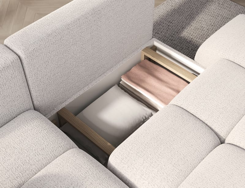 Vittario 3-sits Bubblig Bäddsoffa med Divan och förvaring Vänster - Royal 01 - Möbler - Soffa - Bäddsoffa - Hörnbäddsoffa