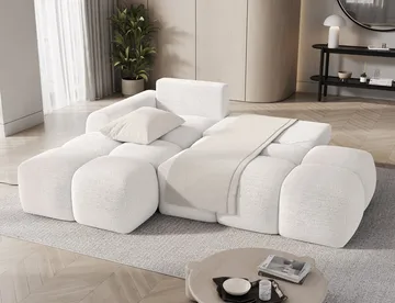 Vittario 3-sits Bubblig Bäddsoffa med Divan och förvaring Vänster - Royal 01 - Möbler - Soffa - Bäddsoffa - Hörnbäddsoffa