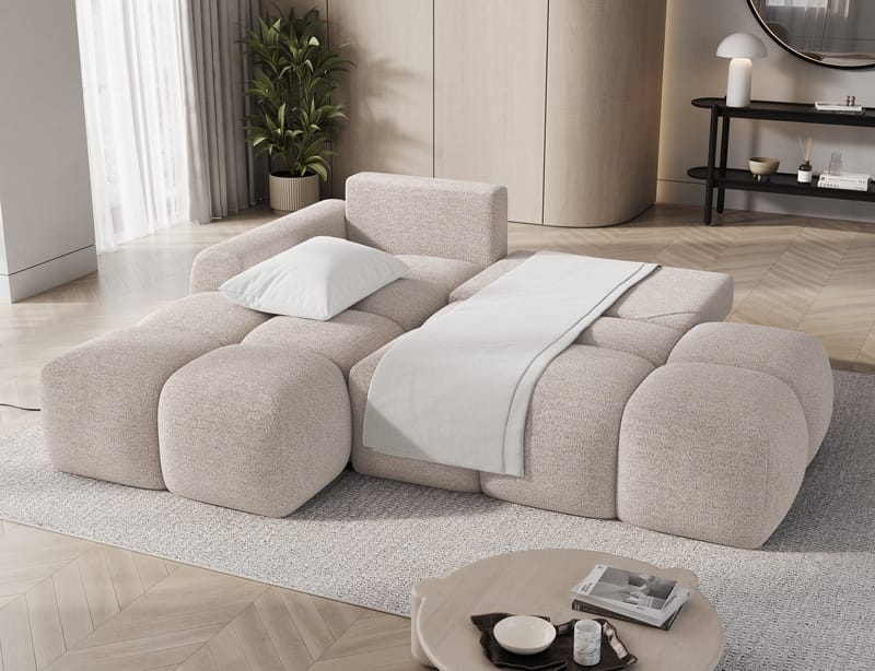 Vittario 3-sits Bubblig Bäddsoffa med Divan och förvaring Vänster - Royal 18 - Möbler - Soffa - Bäddsoffa - Hörnbäddsoffa