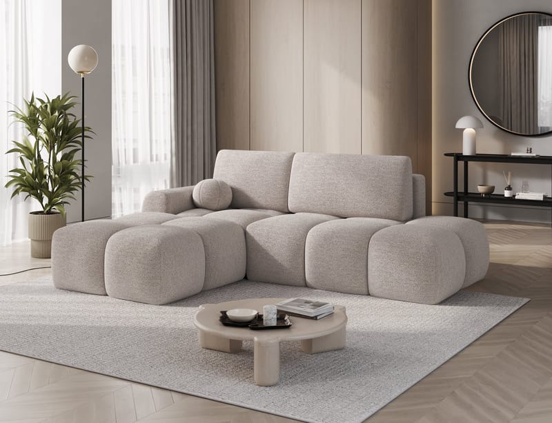 Vittario 3-sits Bubblig Bäddsoffa med Divan och förvaring Vänster - Royal 18 - Möbler - Soffa - Bäddsoffa - Hörnbäddsoffa