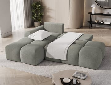 Vittario 3-sits Bubblig Bäddsoffa med Divan och förvaring Vänster - Xillar 100 - Möbler - Soffa - Bäddsoffa - Bäddsoffa divan