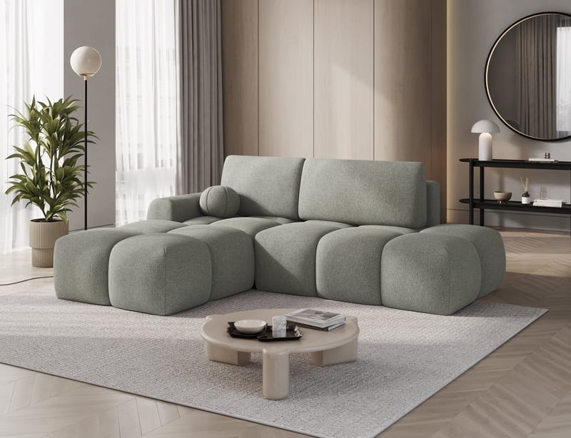 Vittario 3-sits Bubblig Bäddsoffa med Divan och förvaring Vänster - Xillar 100 - Möbler - Soffa - Bäddsoffa - Bäddsoffa divan